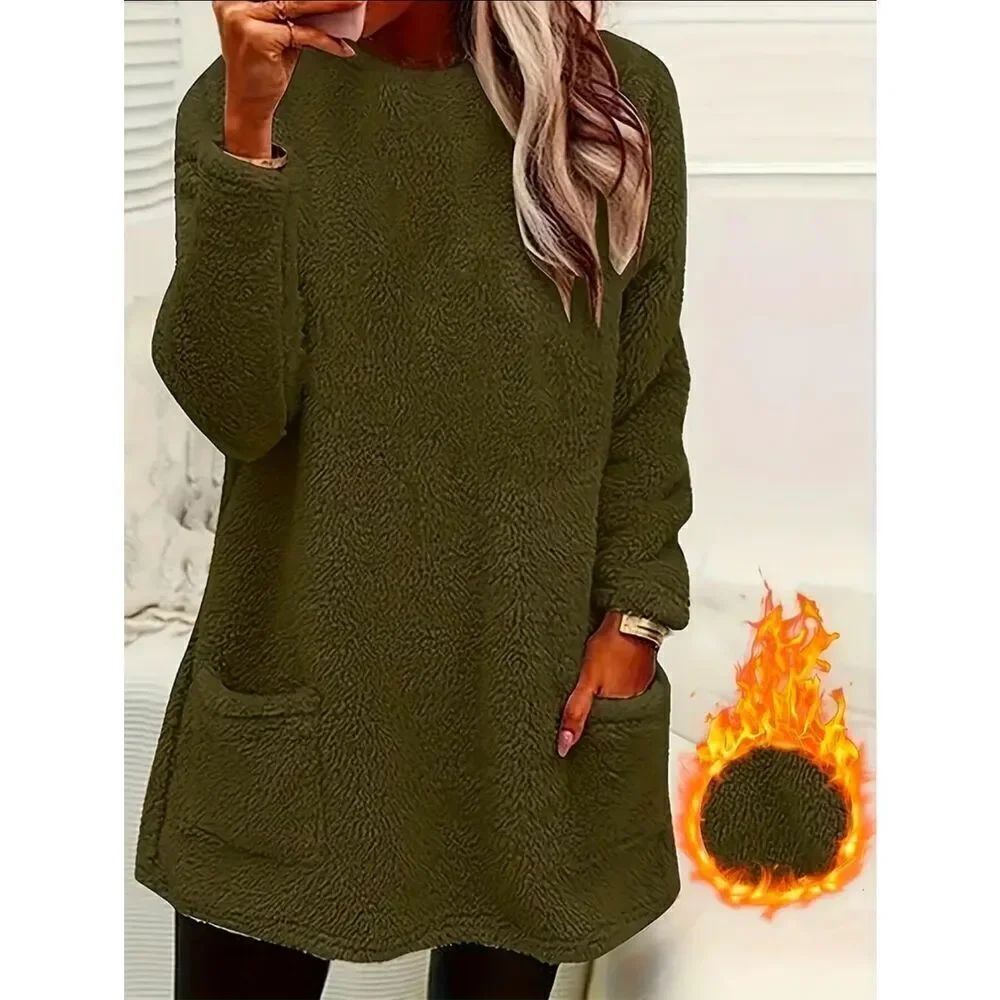 NWT Gorgeous XXL Olive Green Super Soft & Cozy Sherpa Teddy Pullover Sweatshirt